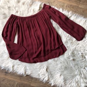 Cloth & Stone Hi Lo Off the Shoulder Long Sleeve